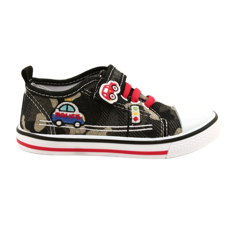 American Club Zapatillas americanas zapatos para niños inserto de cuero TEN54 / 22 Moro beige negro