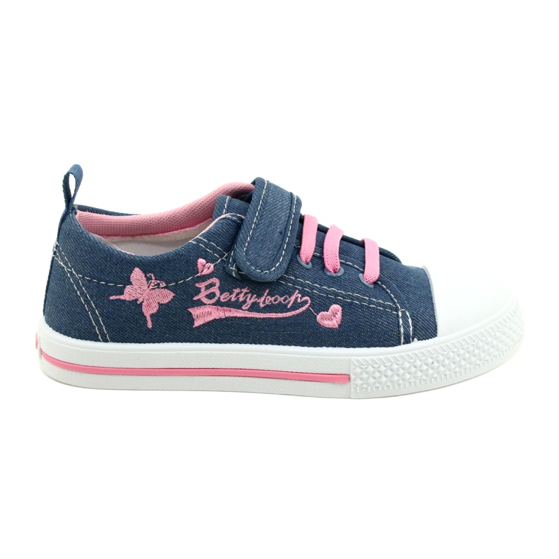 Zapatillas deportivas Beety American Club inserto de piel azul rosado