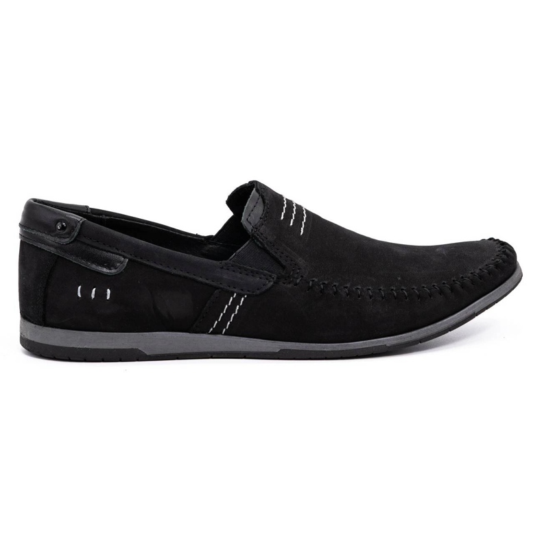 KOMODO Mocasines hombre piel 876 ante negro KOMODO Mocasines hombre piel 876 ante negro