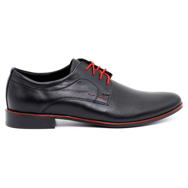 Olivier Zapatos de vestir hombre piel 277 negro con rojo