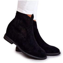 S.Barski Botas Mujer Ante Cuña Oculta Negro Solene S.Barski Botas Mujer Ante Cuña Oculta Negro Solene