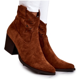 S.Barski Botas Cowboy Mujer Ante Camel Devon marrón