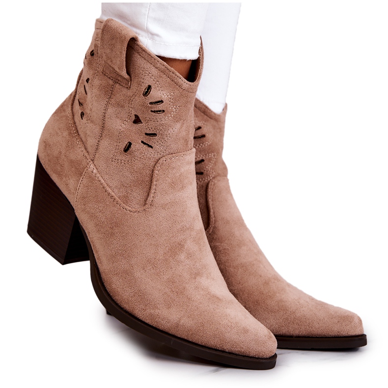 S.Barski Botas Cowboy Mujer Ante Beige Devon