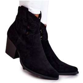 S.Barski Botas Vaqueras Mujer Ante Negras Devon negro