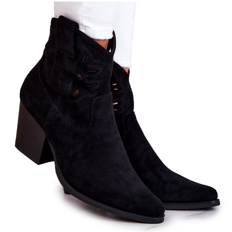 S.Barski Botas Vaqueras Mujer Ante Negras Devon negro