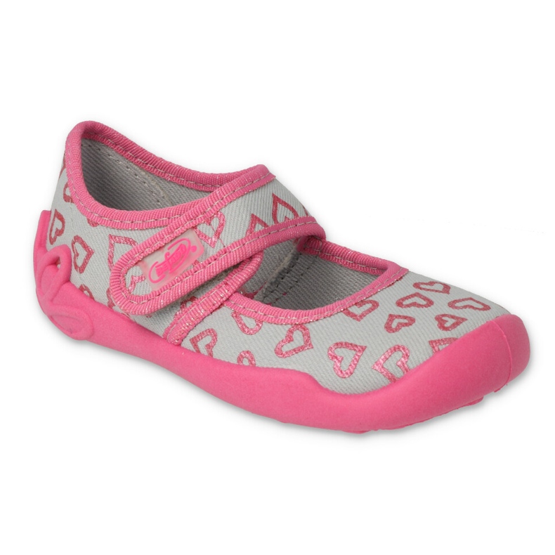 Zapatillas para niños de Befado con velcro en los corazones 123x070 rosado Zapatillas para niños de Befado con velcro en los corazones 123x070 rosado