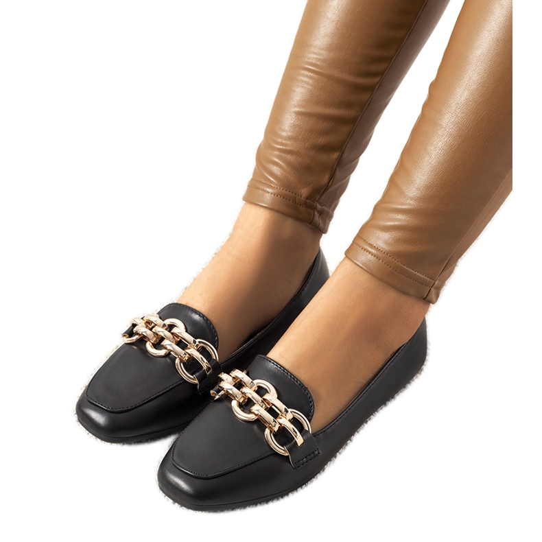 Mocasines negros con cadena Tillison