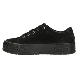 Filippo Zapatillas de deporte de cuero para mujeres DP3527/22 Bk Negro