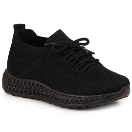 Deportivas textiles News Jr EVE338A negro