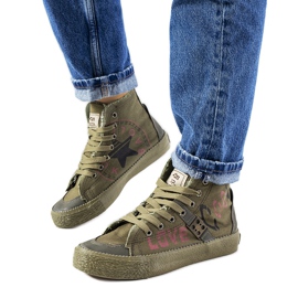 Zapatillas altas verdes de Amabella caqui