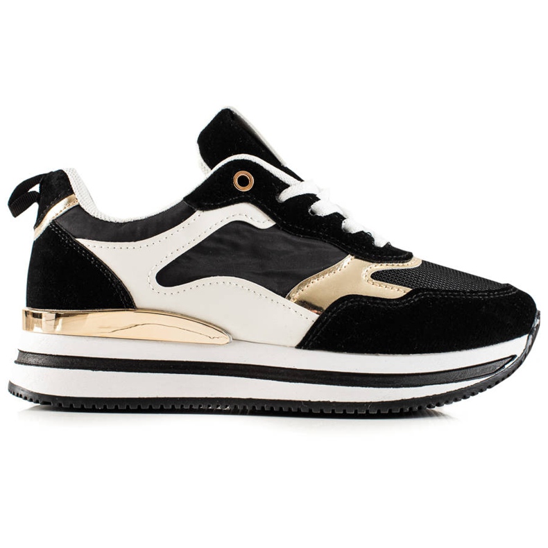 TRENDI Zapatillas de moda NEGRO y ORO