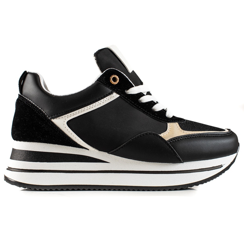 TRENDI Zapatillas con estilo en la plataforma negro TRENDI Zapatillas con estilo en la plataforma negro