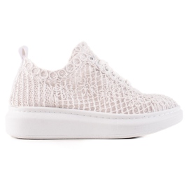 ARTIKER Zapatillas caladas en la plataforma blanco