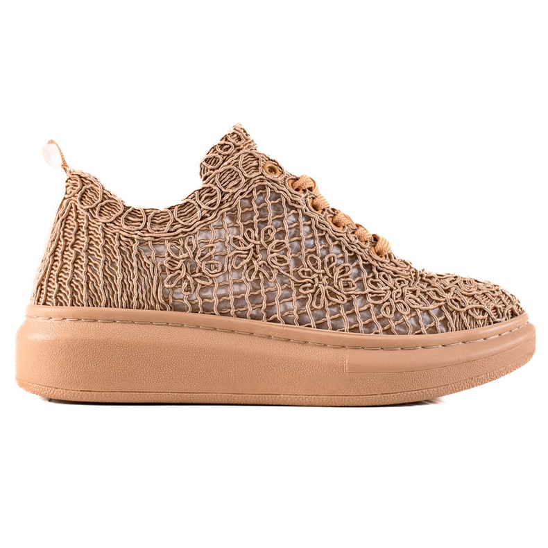 ARTIKER Zapatillas caladas en la plataforma beige