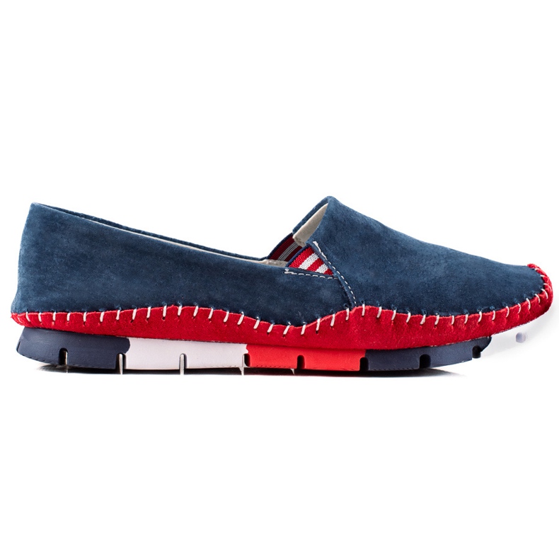 ARTIKER Slipons de cuero rojo azul marino