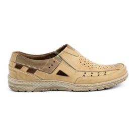 Olivier 893MP Zapatos hombre mocasín piel beige