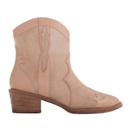 Marco Shoes Botas cowboy ante natural beige