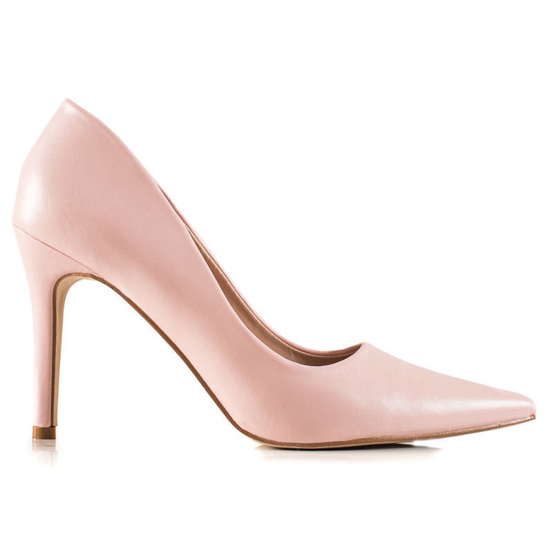 Goodin Tacones altos clásicos hechos de cuero ecológico. rosado