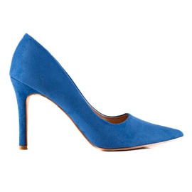 Goodin Stilettos Azules Con Ante