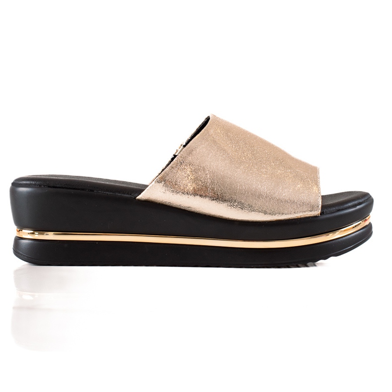 Goodin zapatillas brillantes en la plataforma dorado
