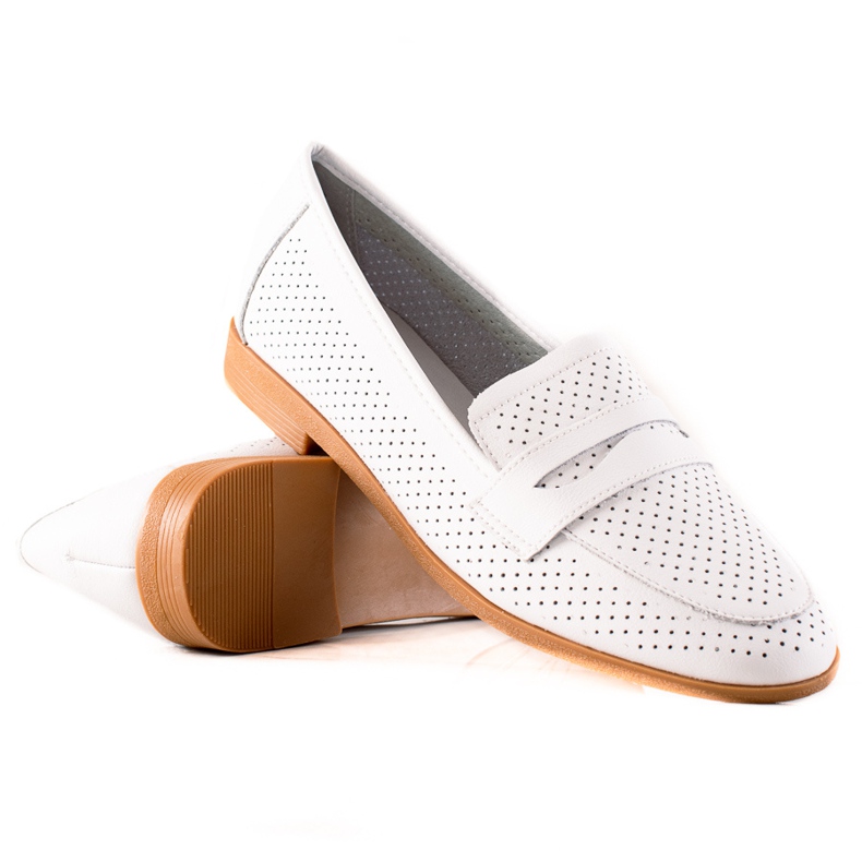Goodin Señores de cuero calados blanco