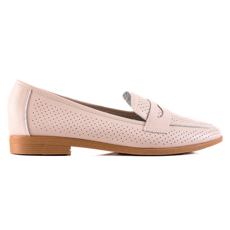 Goodin Señores de cuero calados beige