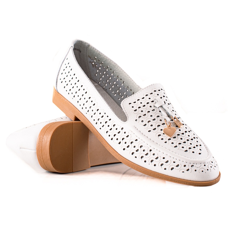 Goodin Mocasines De Piel Con Adorno blanco