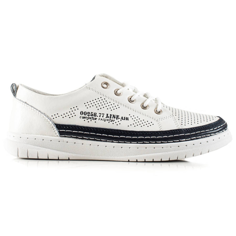 Goodin Zapatillas casual de cuero blanco