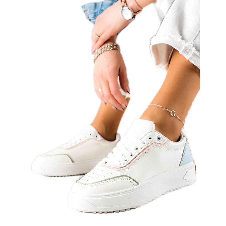 TRENDI Zapatillas Deportivas Con Inserción Colorida blanco