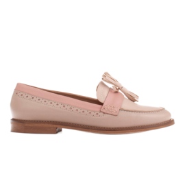Marco Shoes Mocasines con flecos decorativos beige rosado
