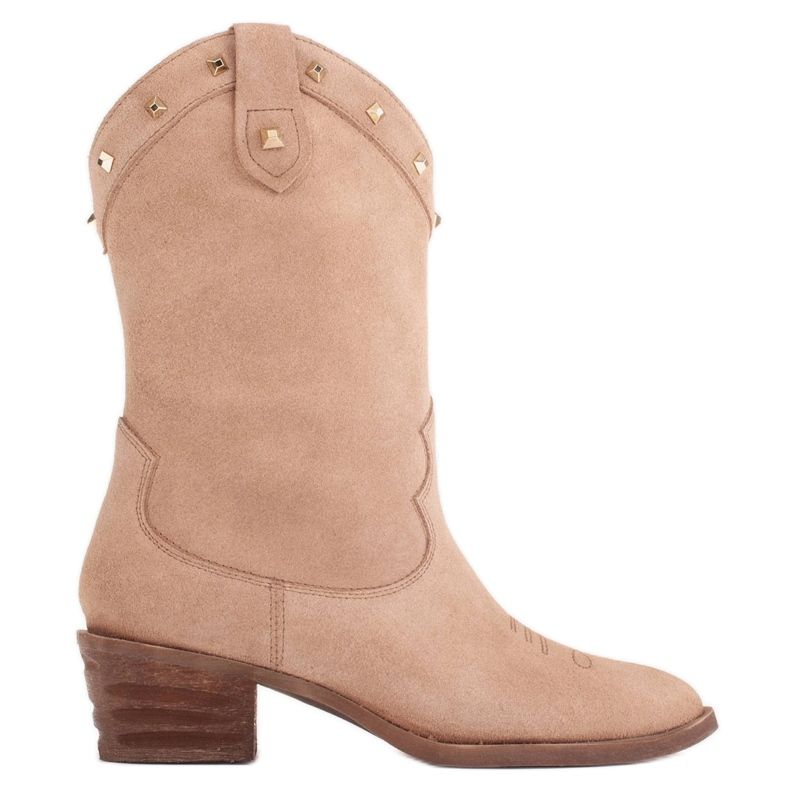 Marco Shoes Botas camperas de ante con chorros beige Marco Shoes Botas camperas de ante con chorros beige