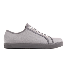 Marco Shoes Zapatillas hechas de tela plateada interesante. plata gris