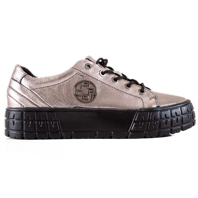 Filippo Zapatillas de cuero en la plataforma beige