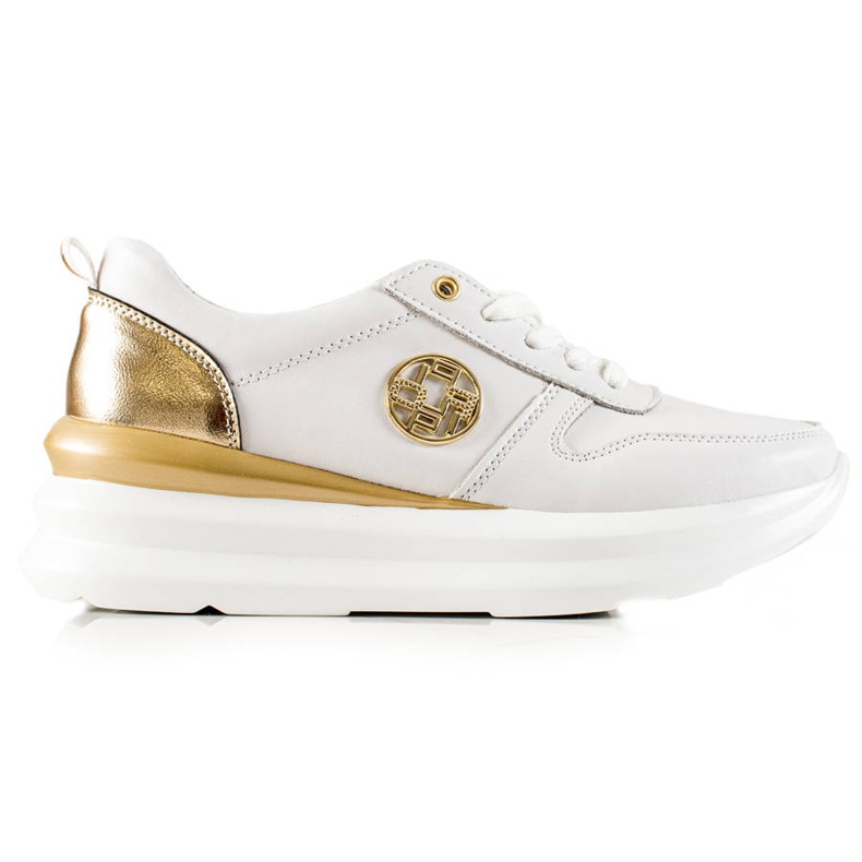 Filippo Zapatillas de deporte de cuero con estilo blanco dorado Filippo Zapatillas de deporte de cuero con estilo blanco dorado
