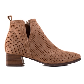 VINCEZA botas marrones caladas marrón