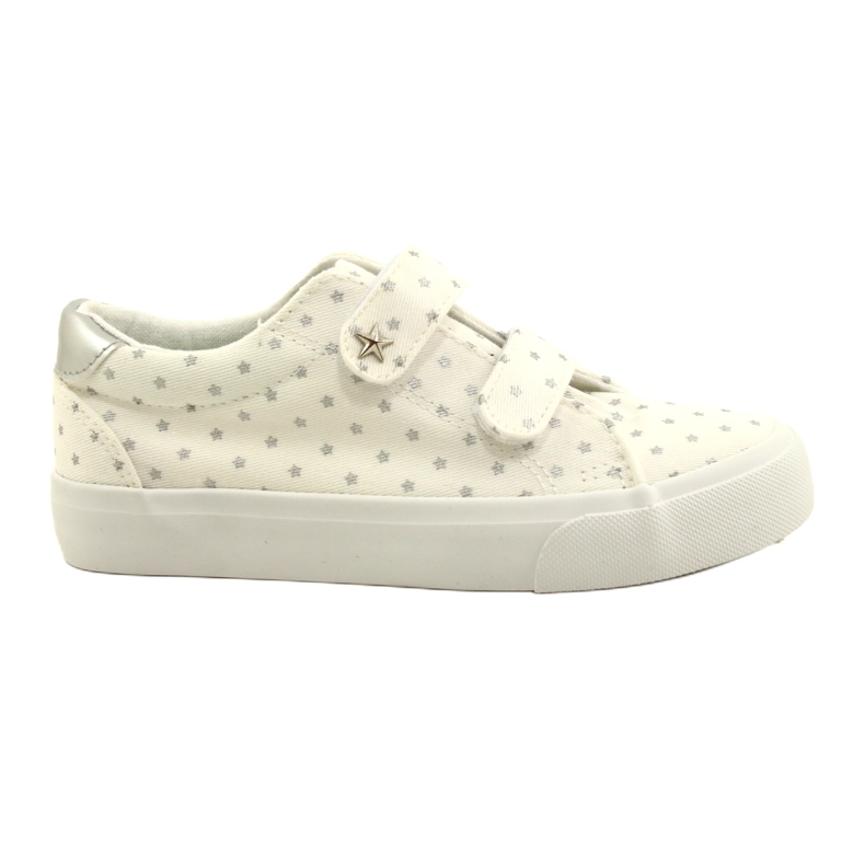 Deportivas Velcro Con Estrellas Plateadas Atletico WY20757 Blanco