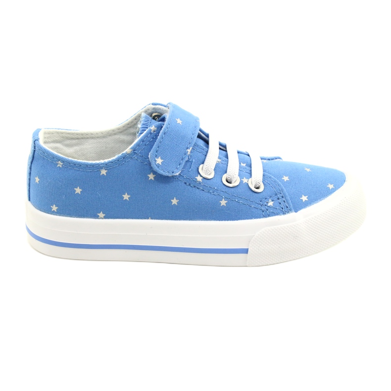 Zapatillas Velcro Estrellas Plata Atletico WY21383 Azul