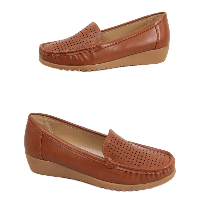 Mocasines mujer calados Ilin Camel marrón Mocasines mujer calados Ilin Camel marrón