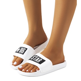 Pantuflas de mujer blancas Big Star DD274A264 blanco