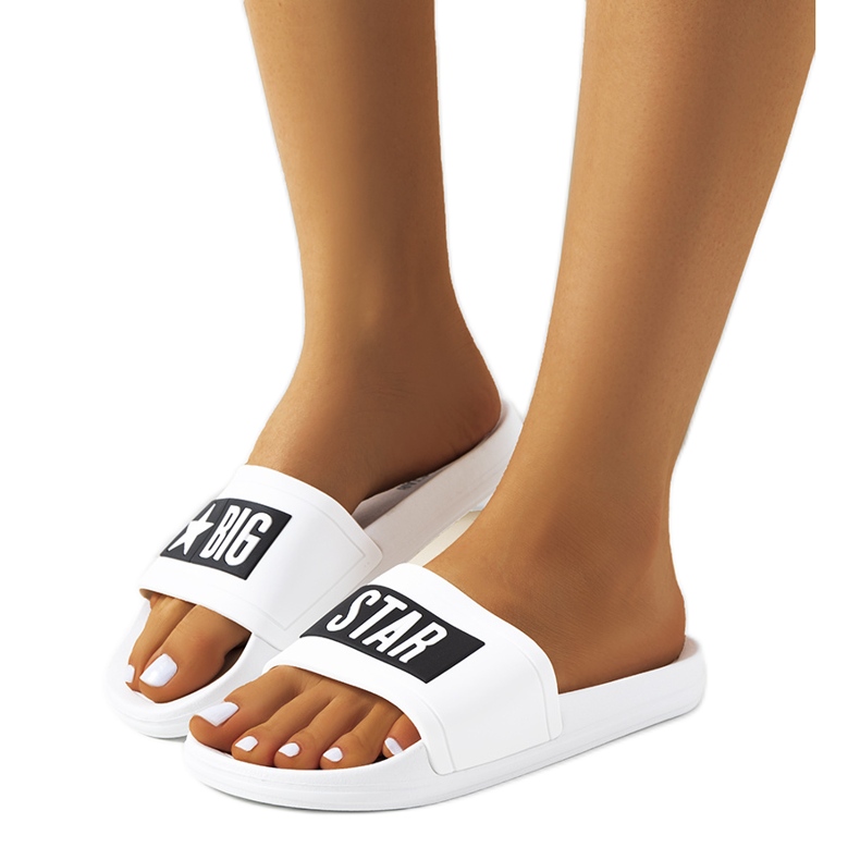 Pantuflas de mujer blancas Big Star DD274A264 blanco