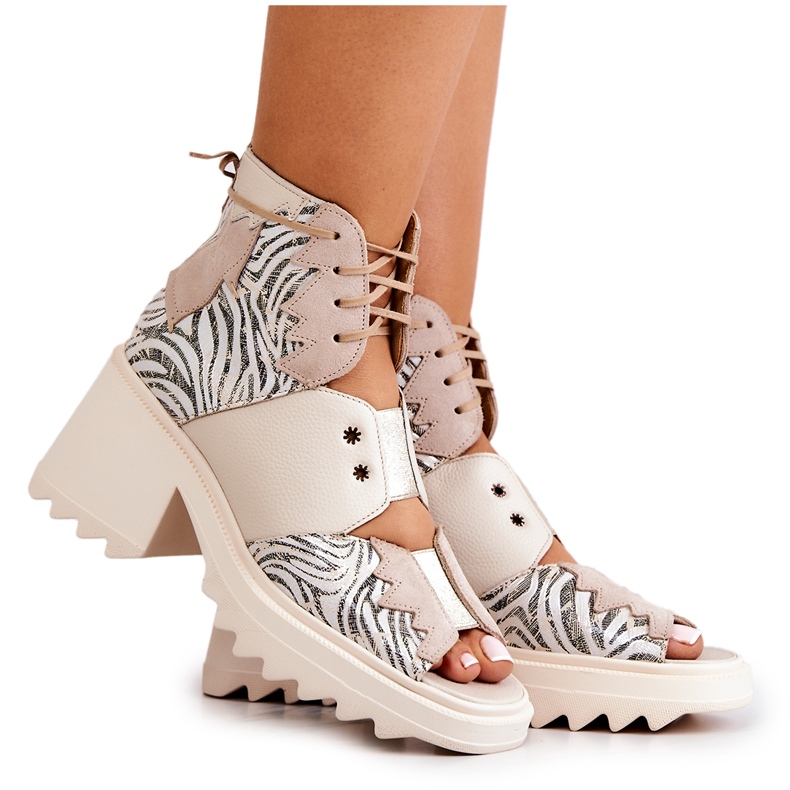 Botas De Cuero Con Cremallera Maciejka 05321-04 Beige