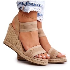Sandalias Mujer Con Cuña Big Star JJ274978 Beige
