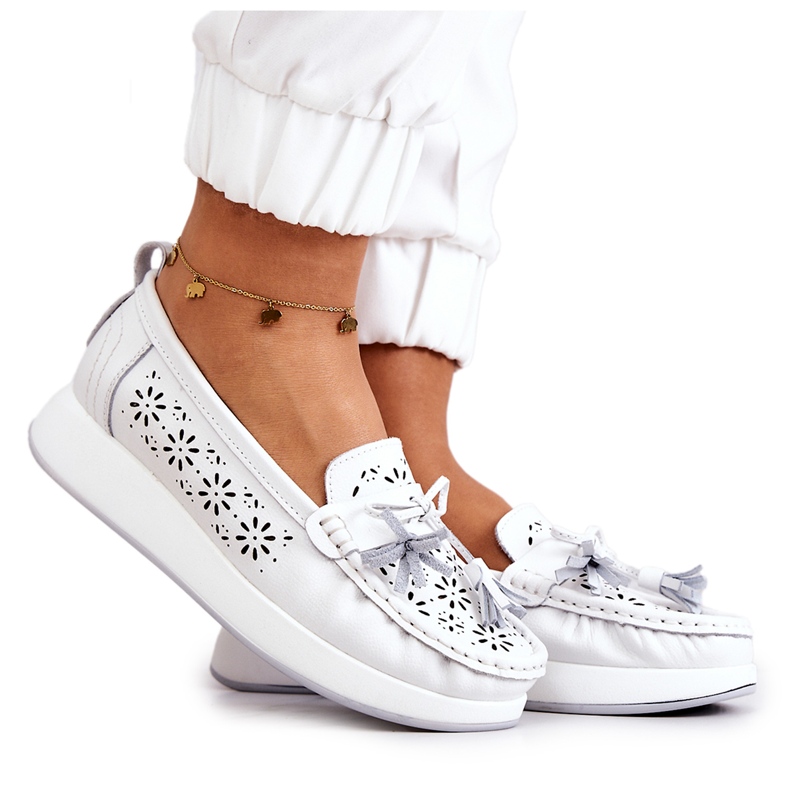 Vinceza Mocasines Calados De Mujer En La Plataforma White Louise blanco