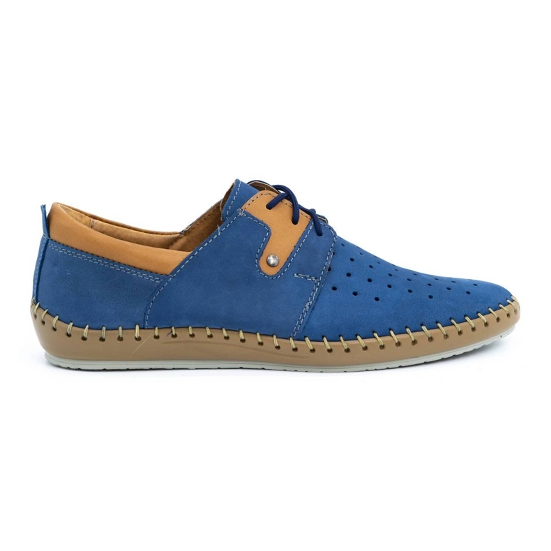 Olivier Zapatos hombre piel verano 744LMA azul