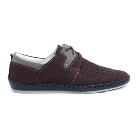 Olivier Zapatos hombre piel verano 744LMA burdeos multicolor