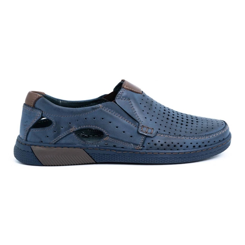 Olivier Zapatos hombre piel mocasines 937MP azul marino