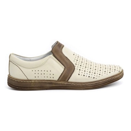 Olivier Zapatos mocasines hombre piel para verano 713MP crudo beige