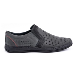 Olivier Zapatos mocasines hombre piel para verano 713MP gris