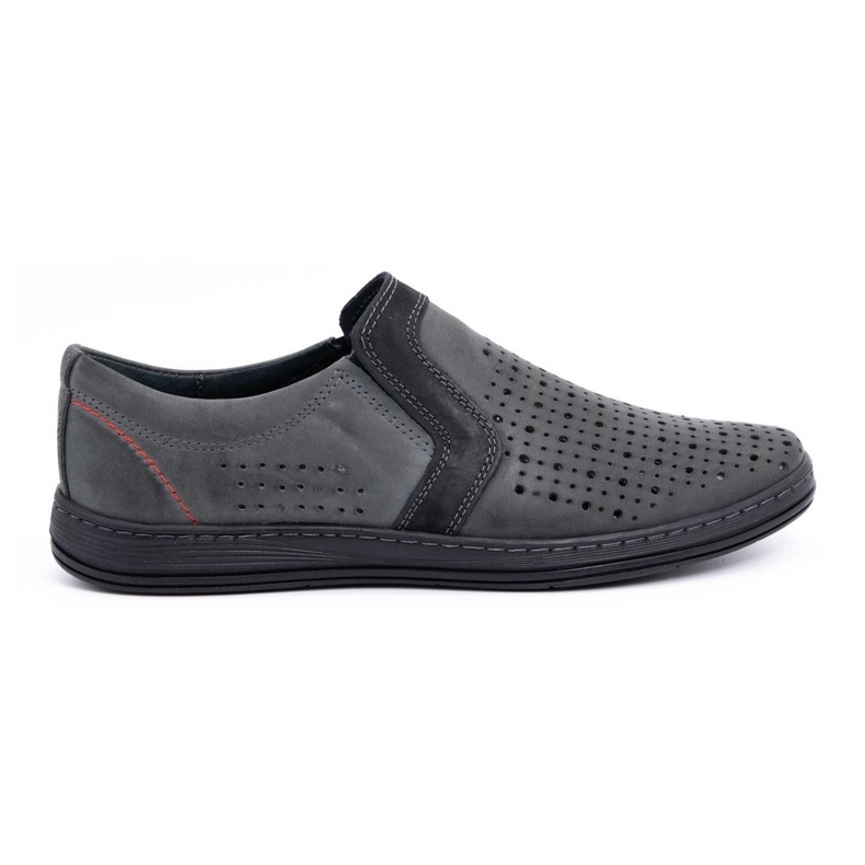 Olivier Zapatos mocasines hombre piel para verano 713MP gris