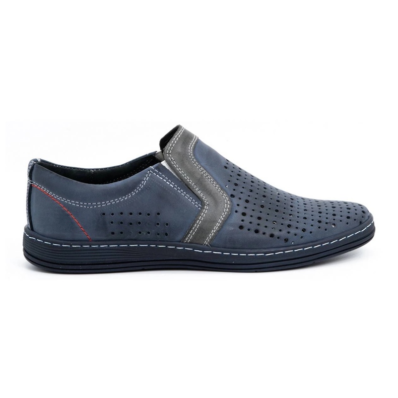 Olivier Zapatos hombre piel para verano 713MP azul marino